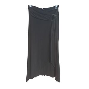 Nexxen Black Maxi Skirt with Ring‎ Detail Wrap Style M